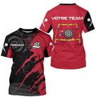 Polo Fléchettes Personnalisé – Rouge & Noir Zone Impact - T-Shirt Homme