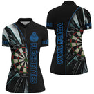 Polo Fléchettes Personnalisé – Sportif Noir Éclats - Polo Zippé Femme