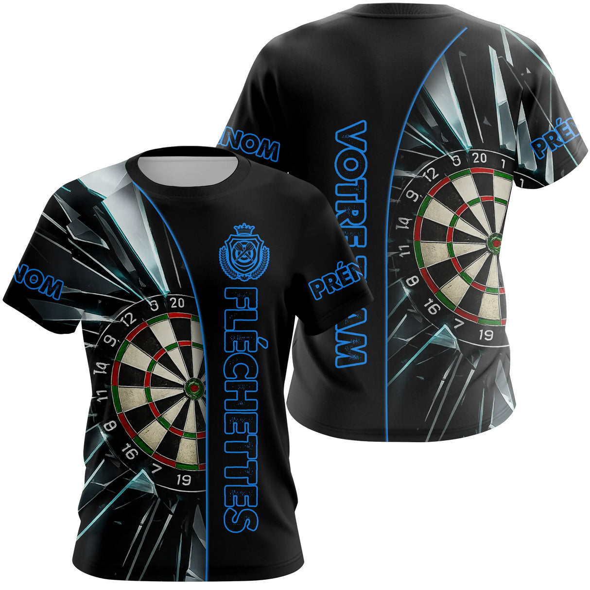 Polo Fléchettes Personnalisé – Sportif Noir Éclats - T-Shirt Femme