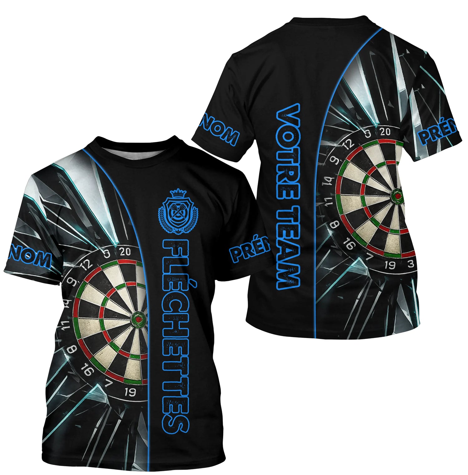 Polo Fléchettes Personnalisé – Sportif Noir Éclats - T-Shirt Homme