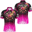 Polo Fléchettes Personnalisé – Style Flammes Roses - Polo Homme