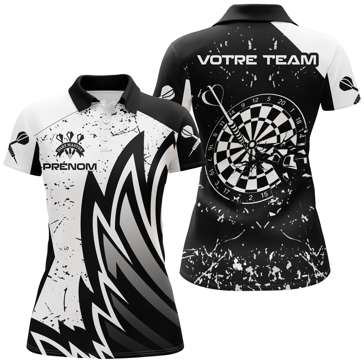 Polo Fléchettes Personnalisé – Style Tribal & Cible Brisée - Polo Femme