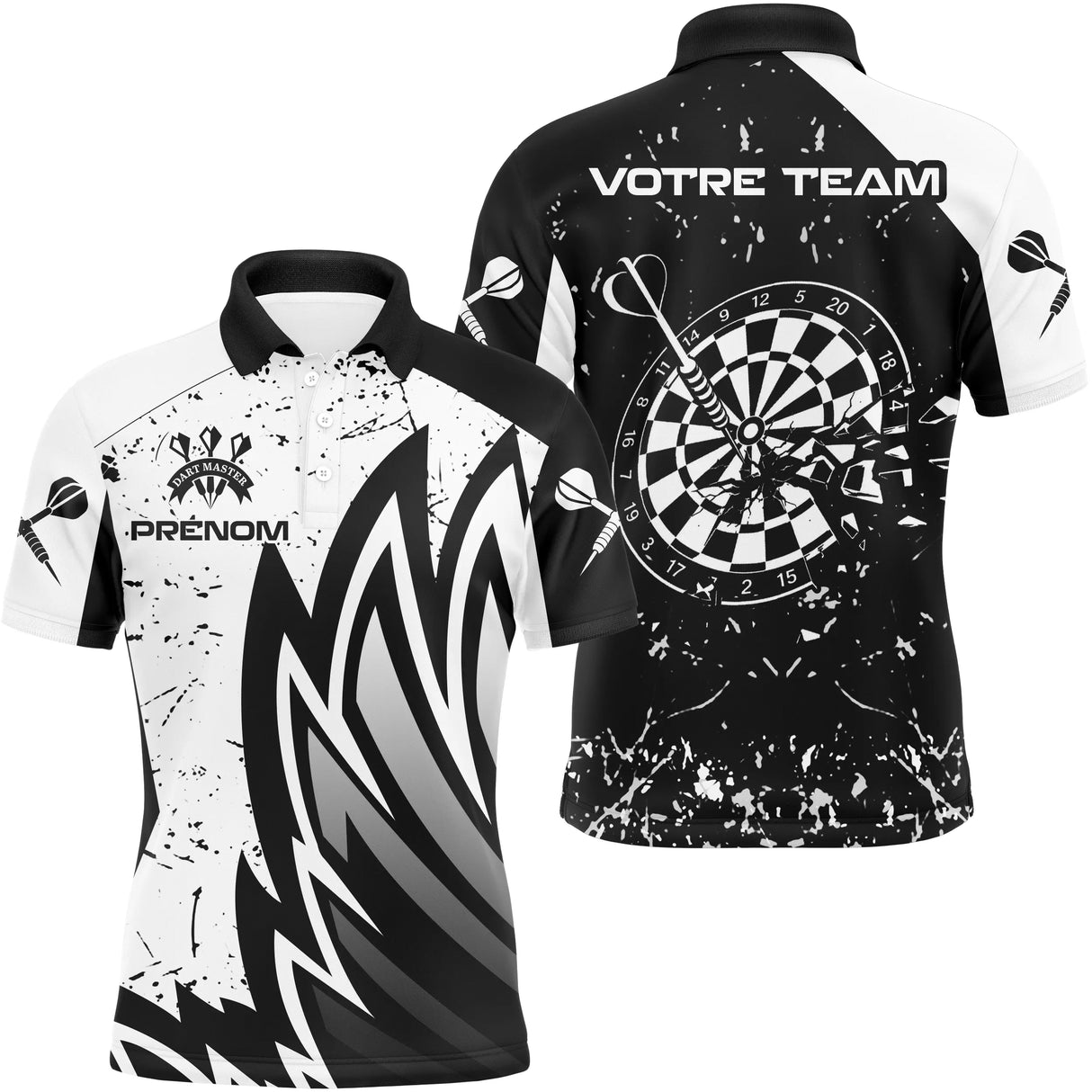 Polo Fléchettes Personnalisé – Style Tribal & Cible Brisée - Polo Homme