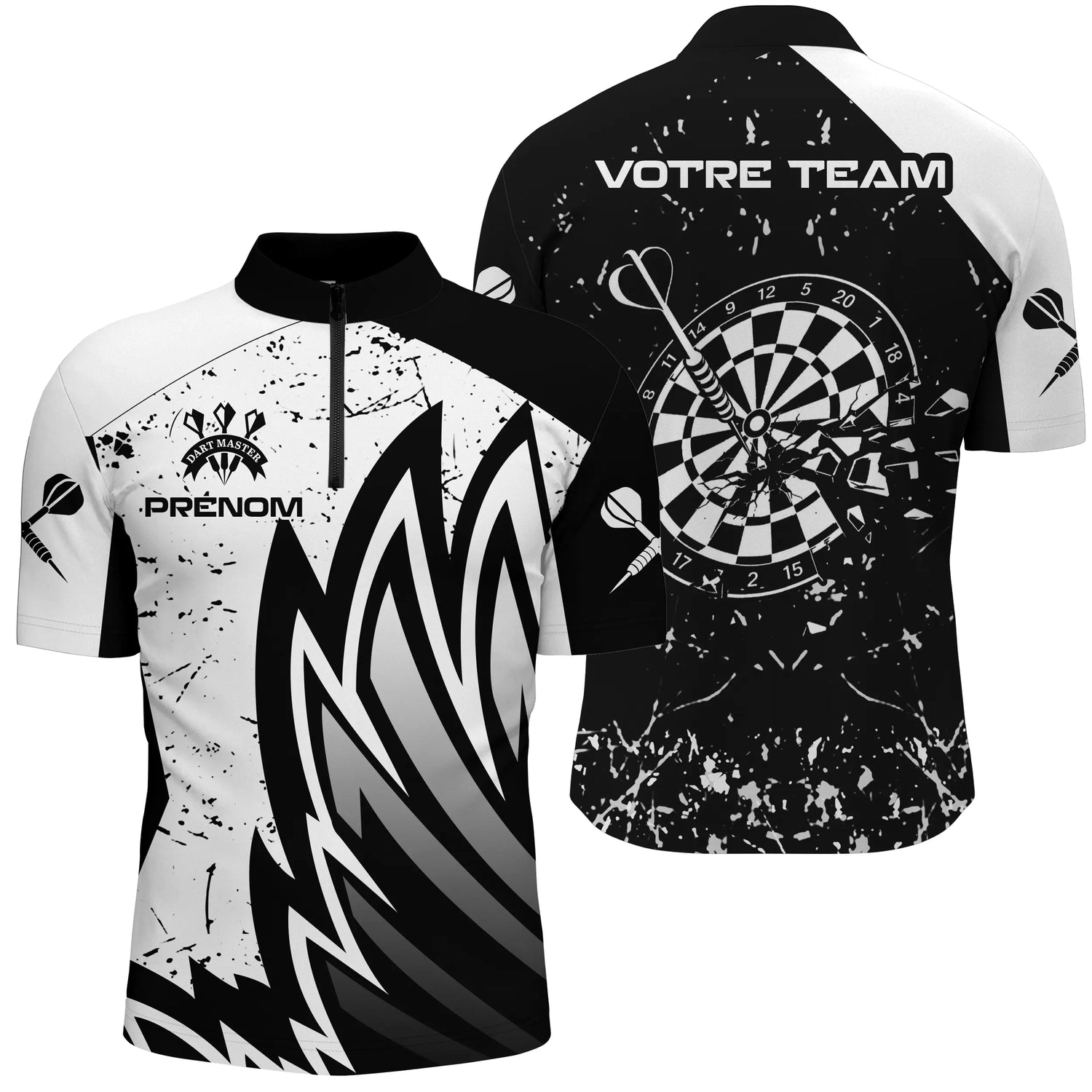 Polo Fléchettes Personnalisé – Style Tribal & Cible Brisée - Polo Zippé Homme