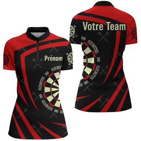 Polo Fléchettes Personnalisé – Style Élégant Dynamique - Polo Zippé Femme