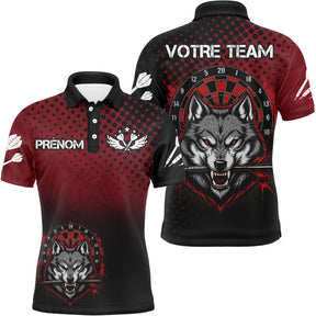 Polo Fléchettes Personnalisé – Tête de Loup Agressive - Polo Homme