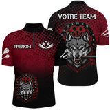 Polo Fléchettes Personnalisé – Tête de Loup Agressive - Polo Zippé Homme