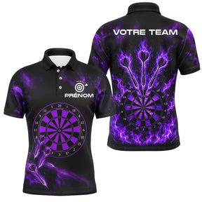 Polo Fléchettes Personnalisé – Violette Flammes Prénom - Polo Homme