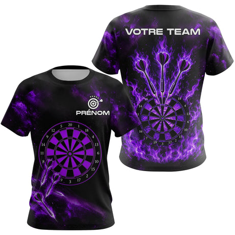 Polo Fléchettes Personnalisé – Violette Flammes Prénom - T-Shirt Femme