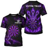 Polo Fléchettes Personnalisé – Violette Flammes Prénom - T-Shirt Homme