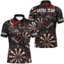 Polo Fléchettes Personnalisé Équipe - Loup Sauvage Noir & Rouge - Polo Homme