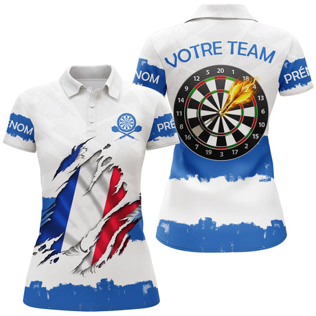 Polo Fléchettes Personnalisé – Équipe Drapeau Français - Polo Femme