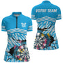 Polo Fléchettes Personnalisable - Motif Cible Fissuré - Polo Zippé Femme