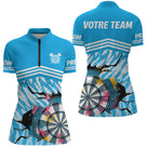 Polo Fléchettes Personnalisable - Motif Cible Fissuré - Polo Zippé Femme