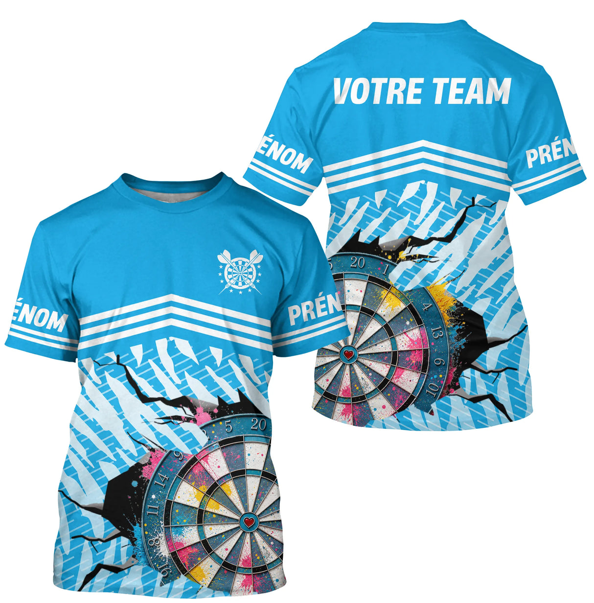 Polo Fléchettes Personnalisable - Motif Cible Fissuré - T-Shirt Homme
