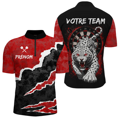 Polo Fléchettes Personnalisable - Sportif Animal Sauvage - Polo Zippé Homme