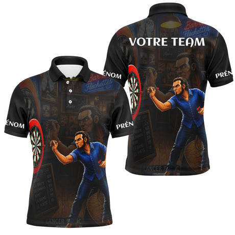 Polo Fléchettes Personnalisable - Style Bar Français - Polo Homme