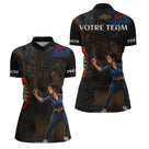 Polo Fléchettes Personnalisable - Style Bar Français - Polo Zippé Femme