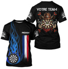 Polo Fléchettes Prénom d'Équipe - Flamme Drapeau France - T-shirt Homme