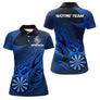 Polo Fléchettes Premium - Bleu Marine Design Sportif - Polo Femme