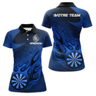Polo Fléchettes Premium - Bleu Marine Design Sportif - Polo Femme