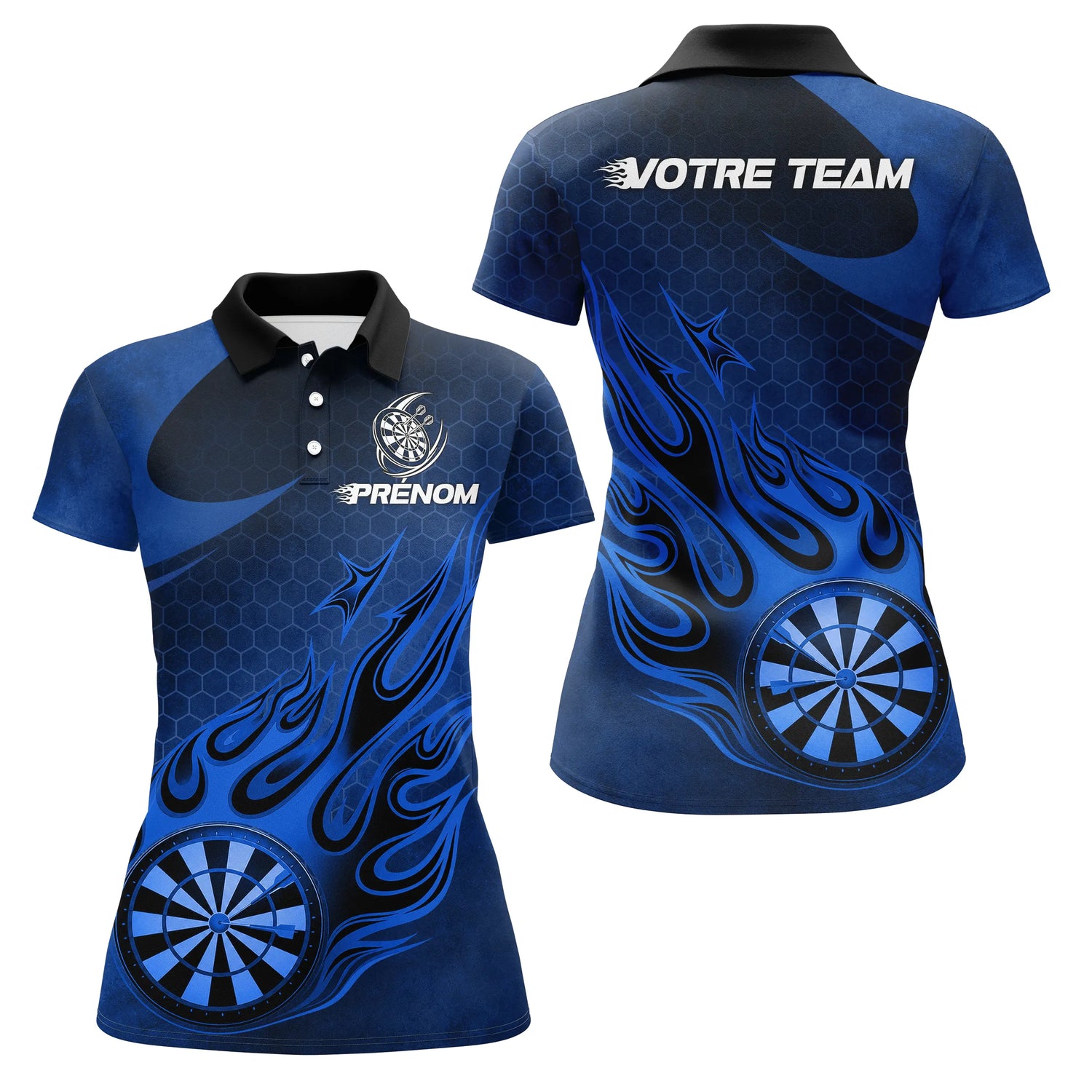 Polo Fléchettes Premium - Bleu Marine Design Sportif - Polo Femme