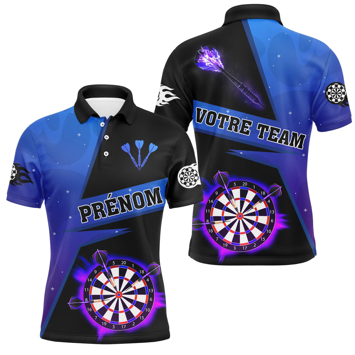 Polo Fléchettes Premium - Design Bleu Électrique - Polo Homme