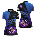 Polo Fléchettes Premium - Design Bleu Électrique - Polo Zippé Femme