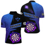 Polo Fléchettes Premium - Design Bleu Électrique - Polo Zippé Homme