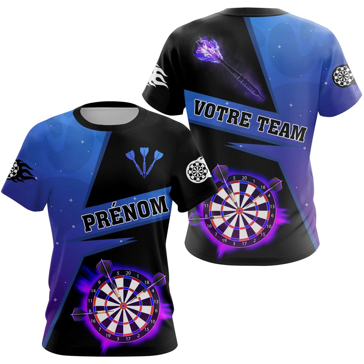 Polo Fléchettes Premium - Design Bleu Électrique - T-Shirt Femme