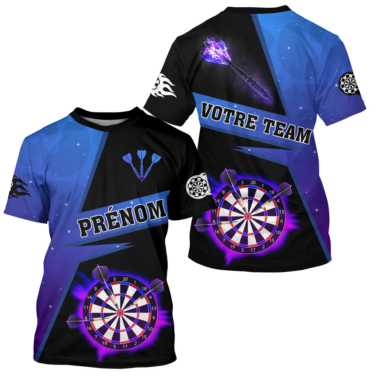 Polo Fléchettes Premium - Design Bleu Électrique - T-Shirt Homme