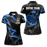 Polo Fléchettes Premium - Noir Bleu Style Compétition - Polo Femme