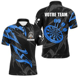 Polo Fléchettes Premium - Noir Bleu Style Compétition - Polo Homme