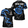 Polo Fléchettes Premium - Noir Bleu Style Compétition - T-Shirt Homme