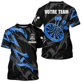 Polo Fléchettes Premium - Noir Bleu Style Compétition - T-Shirt Homme
