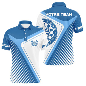 Polo Fléchettes Premium Bleu Sport – Personnalisé Complète - Polo Homme