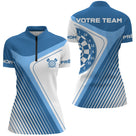 Polo Fléchettes Premium Bleu Sport – Personnalisé Complète - Polo Zippé Femme