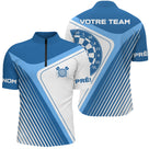 Polo Fléchettes Premium Bleu Sport – Personnalisé Complète - Polo Zippé Homme