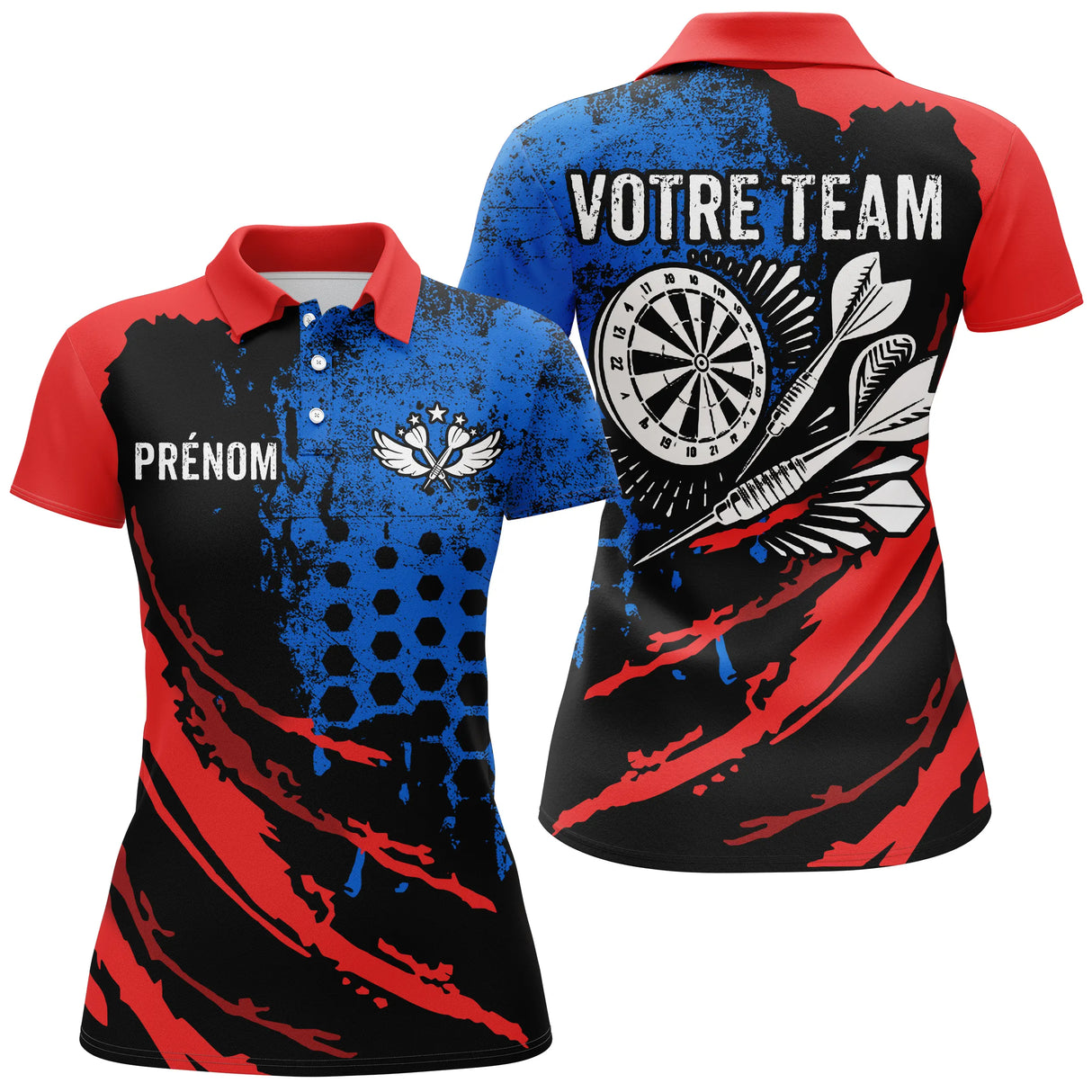 Polo Fléchettes Premium – Design Dynamique Rouge - Polo Femme
