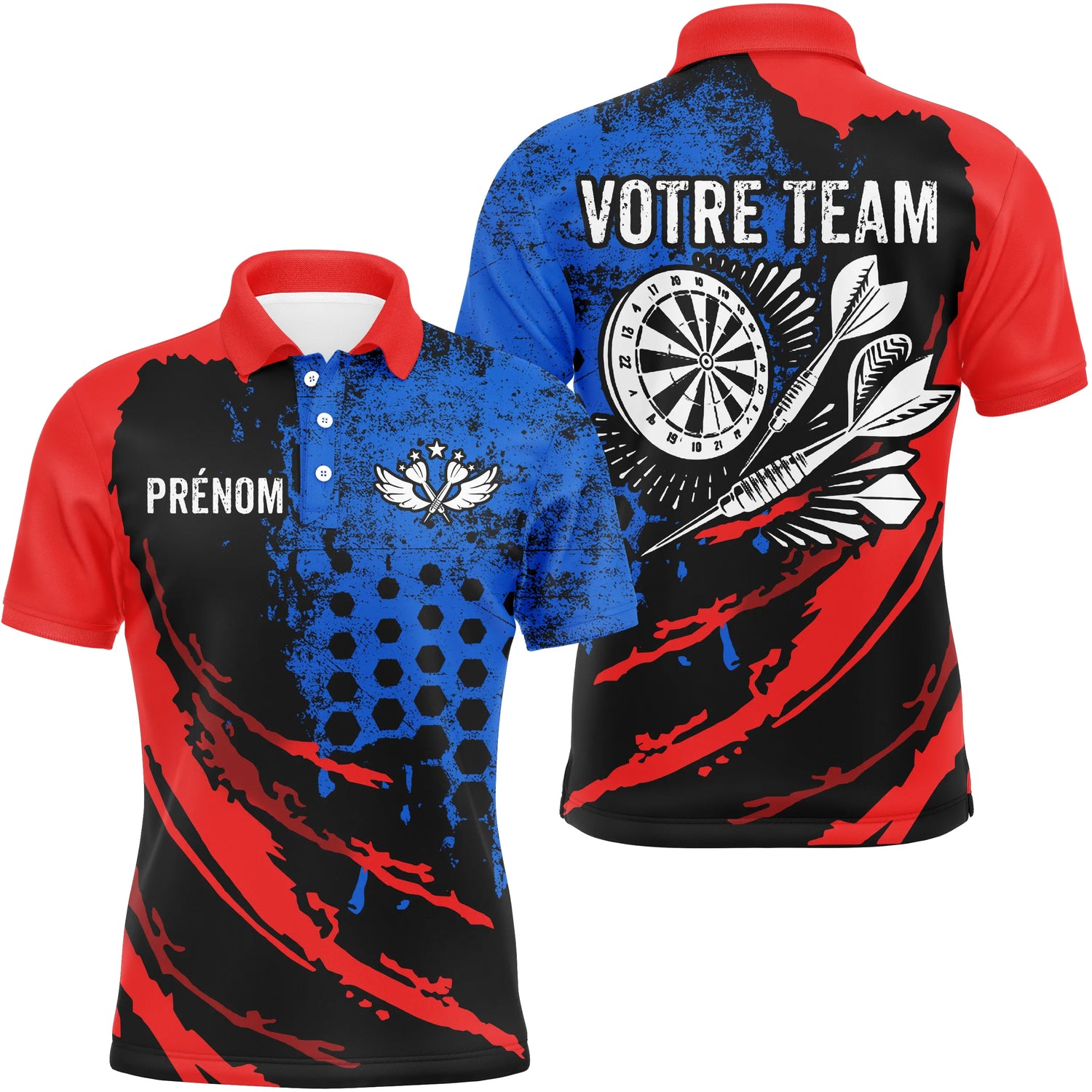 Polo Fléchettes Premium – Design Dynamique Rouge - Polo Homme