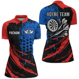 Polo Fléchettes Premium – Design Dynamique Rouge - Polo Zippé Femme