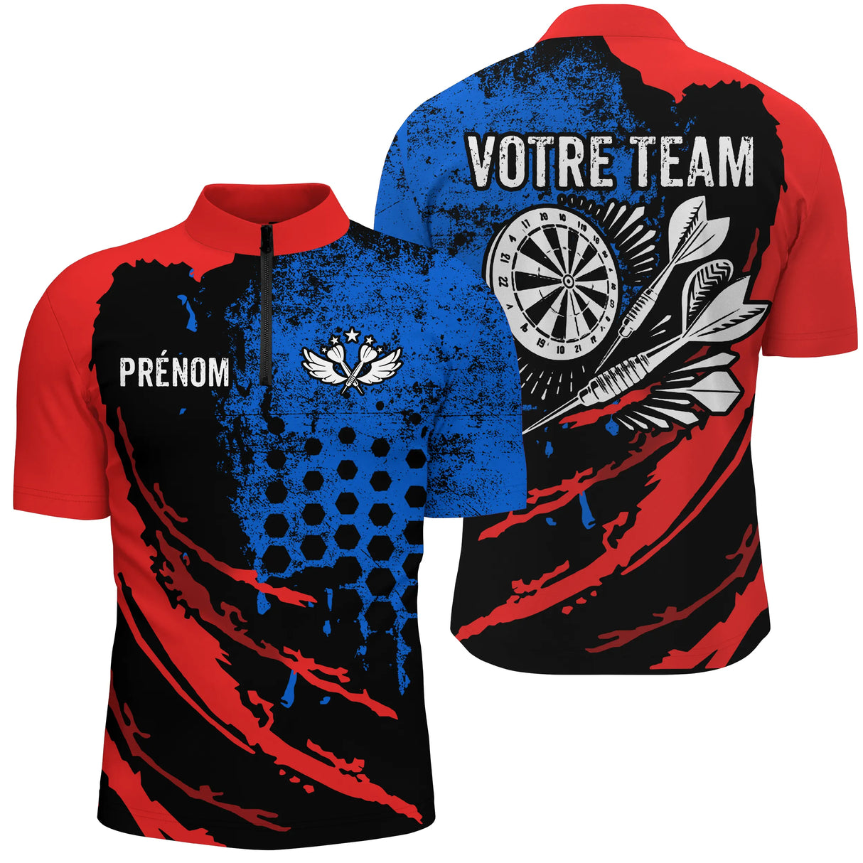 Polo Fléchettes Premium – Design Dynamique Rouge - Polo Zippé Homme