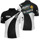 Polo Fléchettes Premium Noir & Blanc – Style Sport Humoristique - Polo Zippé Homme