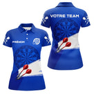 Polo Fléchettes Professionnel Personnalisé - Style Compétition Bleu - Polo Femme