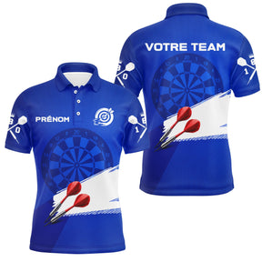 Polo Fléchettes Professionnel Personnalisé - Style Compétition Bleu - Polo Homme