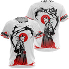 Polo Fléchettes Renard Samouraï - Blanc Rouge Personnalisé - T-Shirt Femme