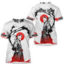 Polo Fléchettes Renard Samouraï - Blanc Rouge Personnalisé - T-Shirt Homme