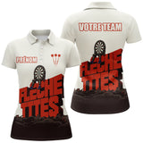 Polo Fléchettes Rouge Blanc - Style Graphisme 3D Personnalisé - Polo Femme