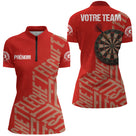 Polo Fléchettes Rouge Cible - Design Classique Personnalisé - Polo Zippé Femme