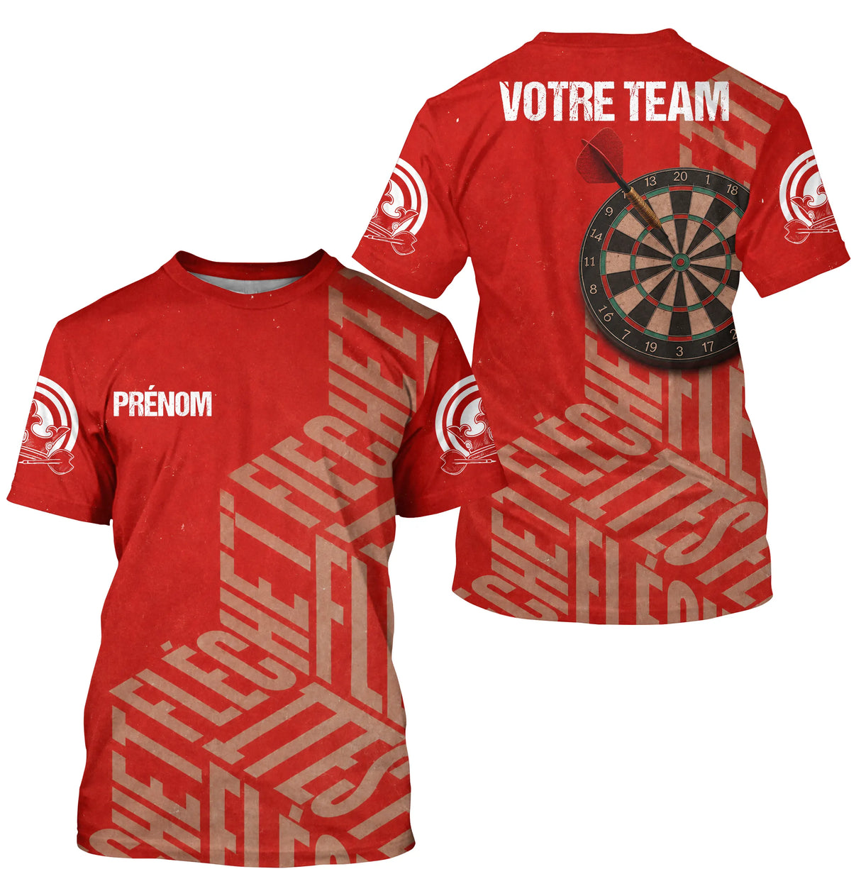 Polo Fléchettes Rouge Cible - Design Classique Personnalisé - T-Shirt Homme